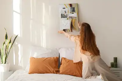 Tableau affichage liège Abstraction avec une vague dorée