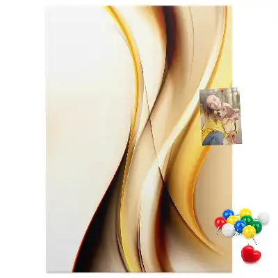 Tableau affichage liège Abstraction avec une vague dorée