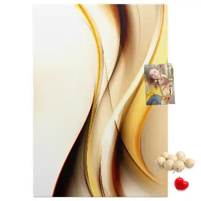 Tableau affichage liège Abstraction avec une vague dorée