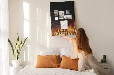 Tableau de liège décoratif Flammes du gril