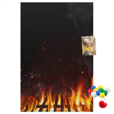 Tableau de liège décoratif Flammes du gril