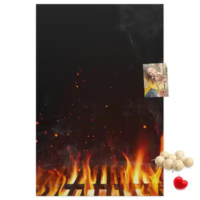 Tableau de liège décoratif Flammes du gril