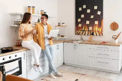 Tableau de liège décoratif Flammes du gril