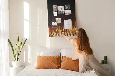 Tableau de liège décoratif Flammes du gril
