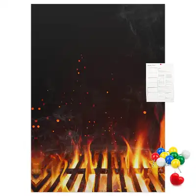 Tableau de liège décoratif Flammes du gril