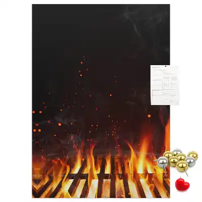 Tableau de liège décoratif Flammes du gril