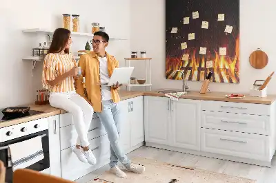 Tableau de liège décoratif Flammes du gril
