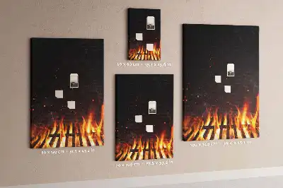 Tableau de liège décoratif Flammes du gril