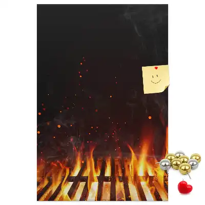 Tableau de liège décoratif Flammes du gril