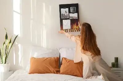Tableau de liège décoratif Flammes du gril