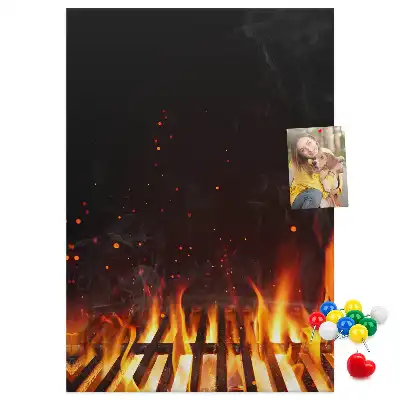 Tableau de liège décoratif Flammes du gril
