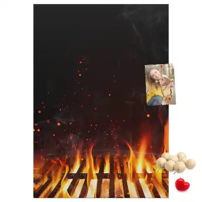 Tableau de liège décoratif Flammes du gril