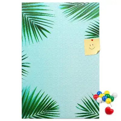 Tableau d'affichage en liège motif feuillage tropical dense
