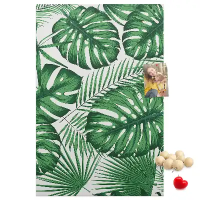 Image tableau en liège Feuilles vertes de monstera