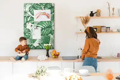 Image tableau en liège Feuilles vertes de monstera