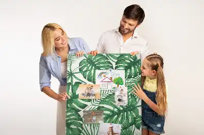 Image tableau en liège Feuilles vertes de monstera