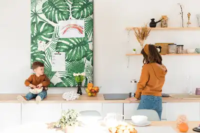 Image tableau en liège Feuilles vertes de monstera