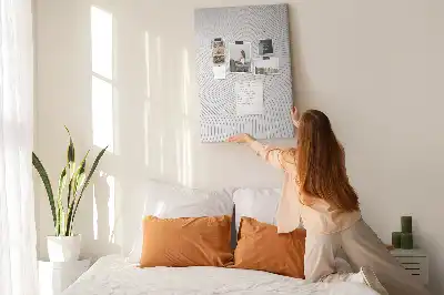 Tableau de liège décoratif Lignes grises