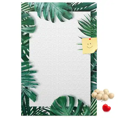 Tableau de liège décoratif Garniture de feuilles de Monstera