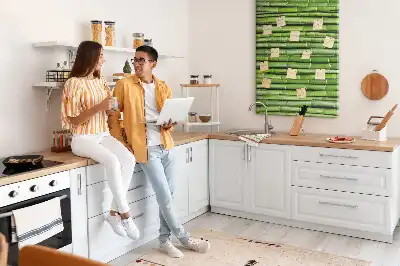 Tableau affichage liège Tapis mural en bambou