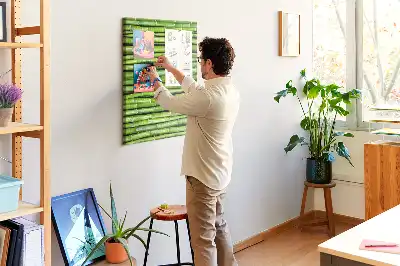 Tableau affichage liège Tapis mural en bambou