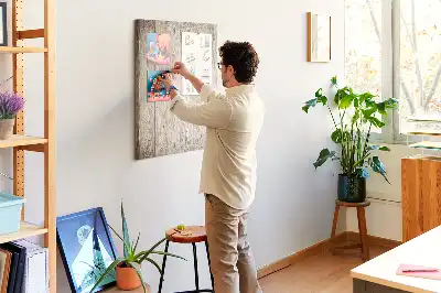 Tableau affichage liège Lames de parquet en bois