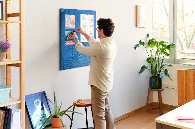 Tableau affichage liège Plumes de perroquet