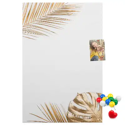 Tableau de liège décoratif Feuilles d'or