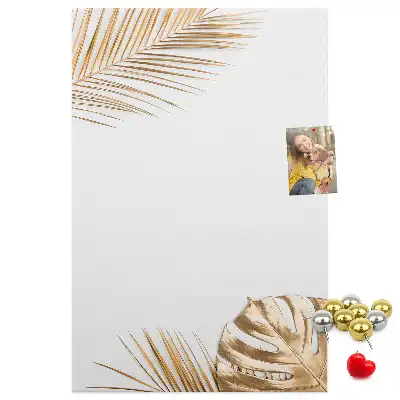 Tableau de liège décoratif Feuilles d'or