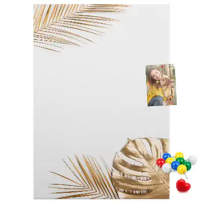 Tableau de liège décoratif Feuilles d'or