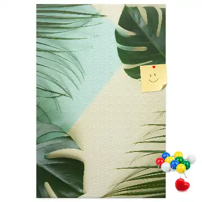 Tableau en liège motif Monstera tropical