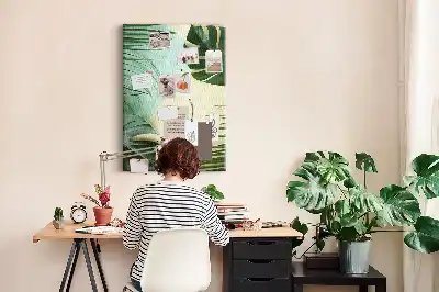 Image tableau en liège Monstera tropical