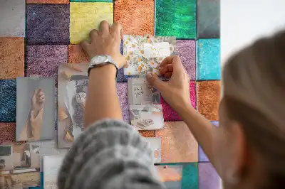 Tableau de liège décoratif Blocs de bois colorés