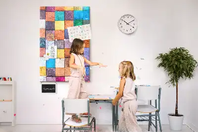 Tableau de liège décoratif Blocs de bois colorés