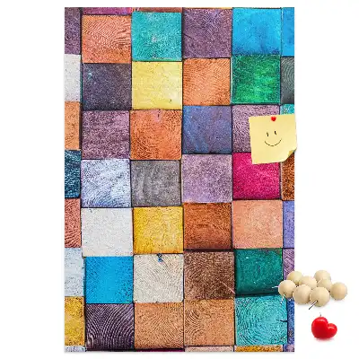 Tableau de liège décoratif Blocs de bois colorés