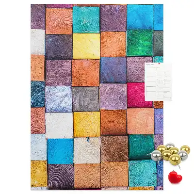 Tableau de liège décoratif Blocs de bois colorés