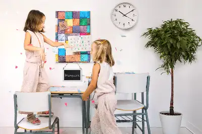Tableau de liège décoratif Blocs de bois colorés