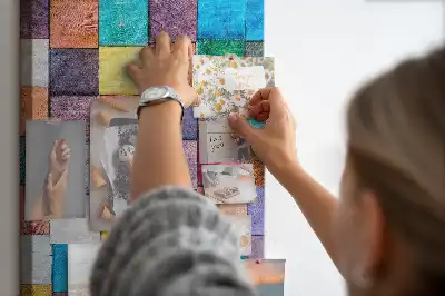 Tableau de liège décoratif Blocs de bois colorés