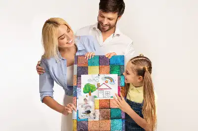 Tableau de liège décoratif Blocs de bois colorés