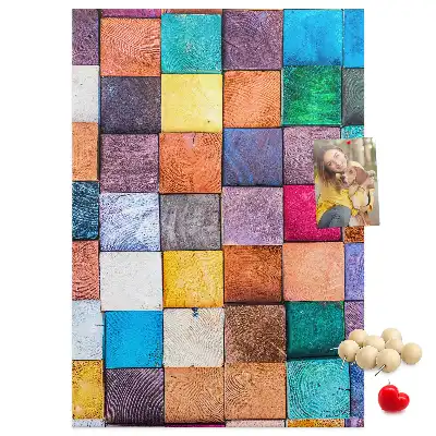 Tableau de liège décoratif Blocs de bois colorés