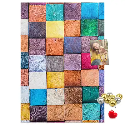 Tableau de liège décoratif Blocs de bois colorés