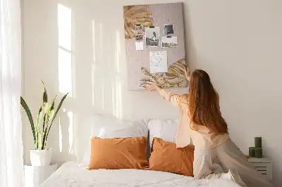 Tableau affichage liège Feuilles dorées