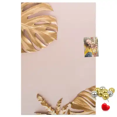 Tableau affichage liège Feuilles dorées