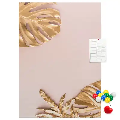 Tableau affichage liège Feuilles dorées
