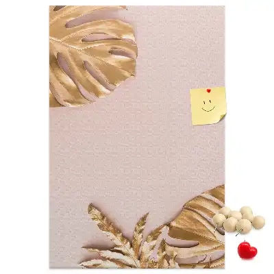 Tableau affichage liège Feuilles dorées