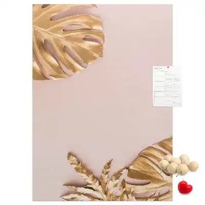 Tableau affichage liège Feuilles dorées