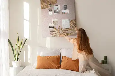 Tableau affichage liège Feuilles dorées