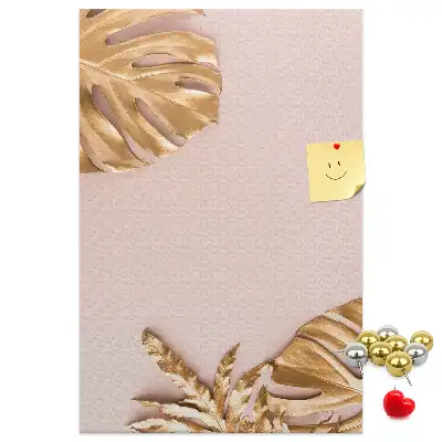 Tableau affichage liège Feuilles dorées