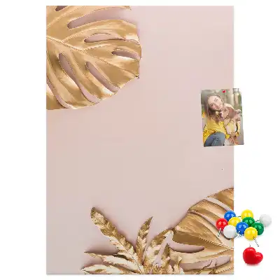 Tableau affichage liège Feuilles dorées