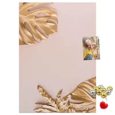 Tableau affichage liège Feuilles dorées